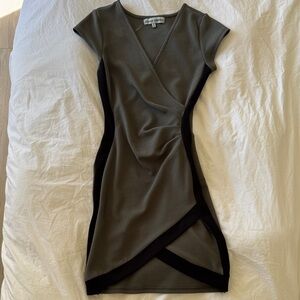 Almost Famous Olive and Black Asymmetrical Dress